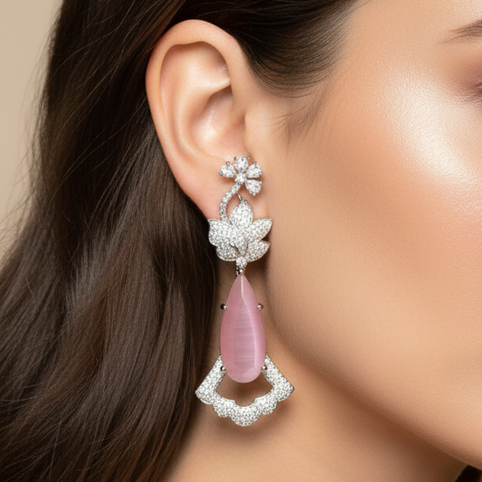 Charm AD Earrings (Pink)