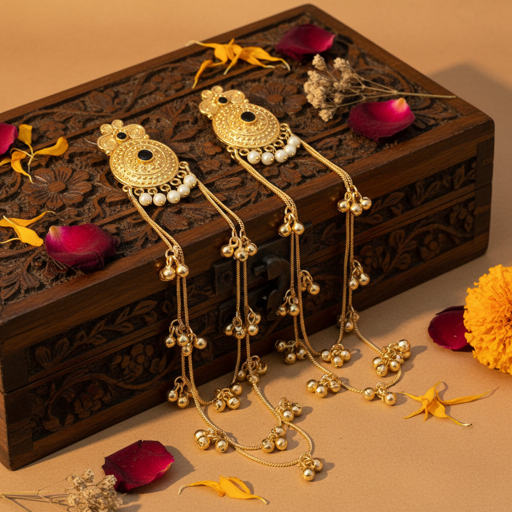 Noor Jhalar Earrings (Black)