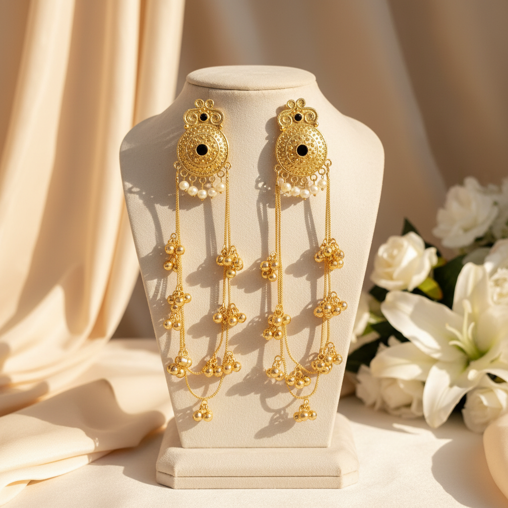 Noor Jhalar Earrings (Black)