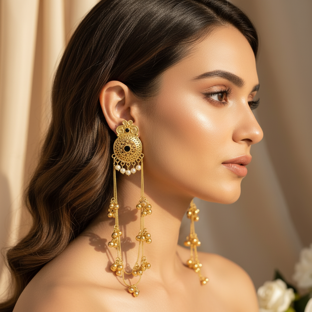 Noor Jhalar Earrings (Black)