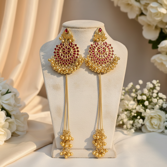 Gulnaaz Kashmiri Earrings (Pink)