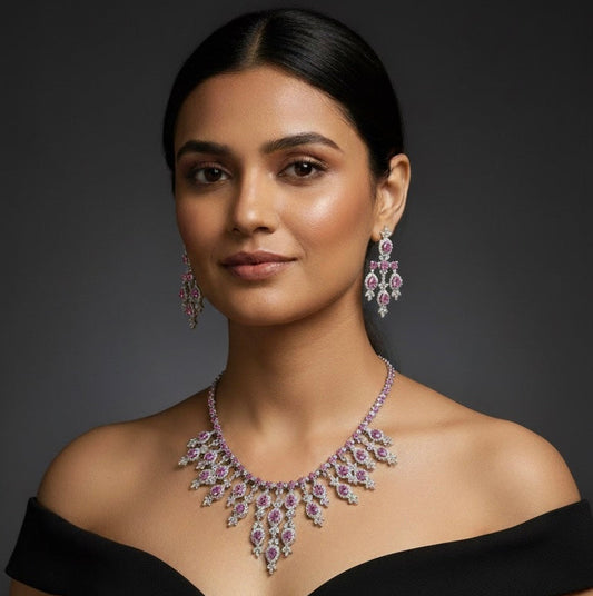 Imperial Bloom Ad Necklace (Pink)