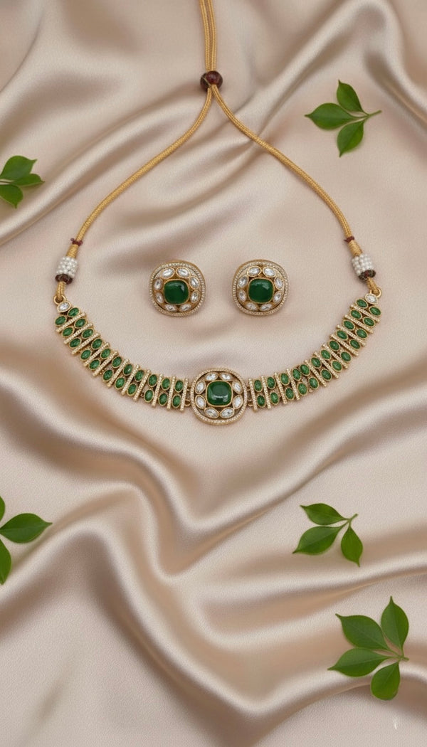 Aarzoo Kundan Necklace (Green)
