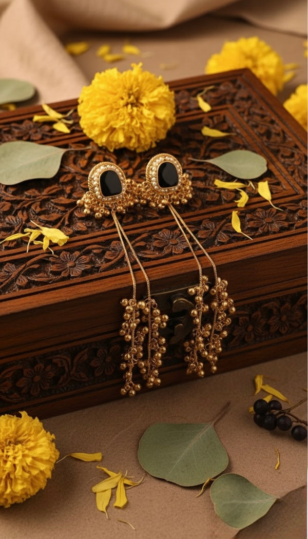 Suhana Kashmiri Earrings (Black)