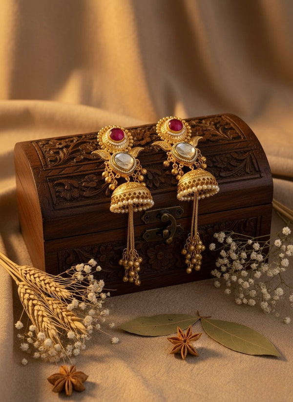 Kavya Kashmiri Earrings (Pink)