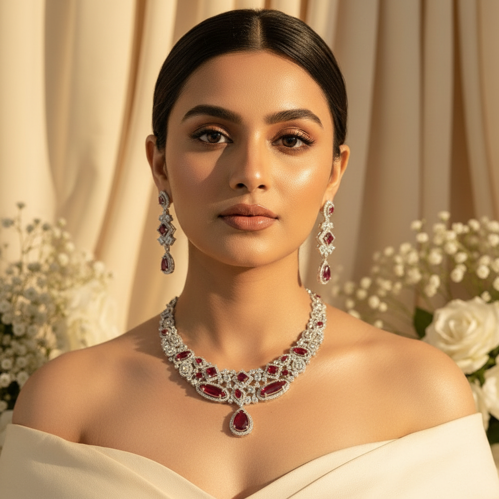 Mira AD Necklace (Red)