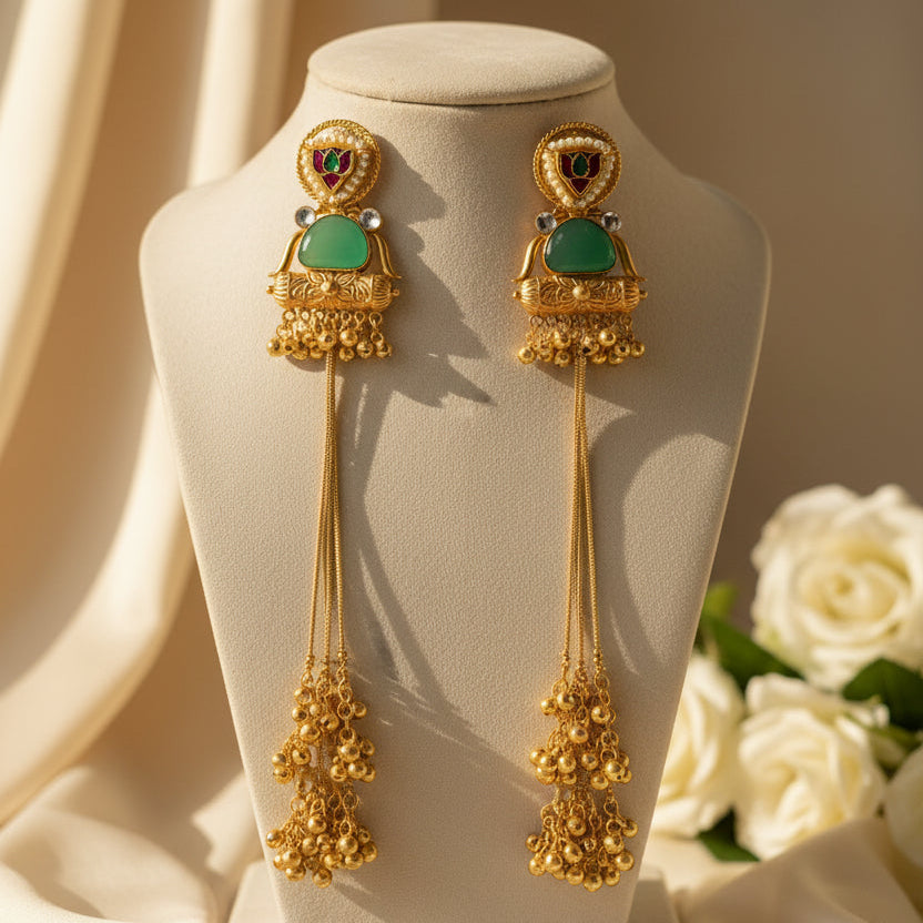 Sima Kashmiri Earrings (Mint Green)