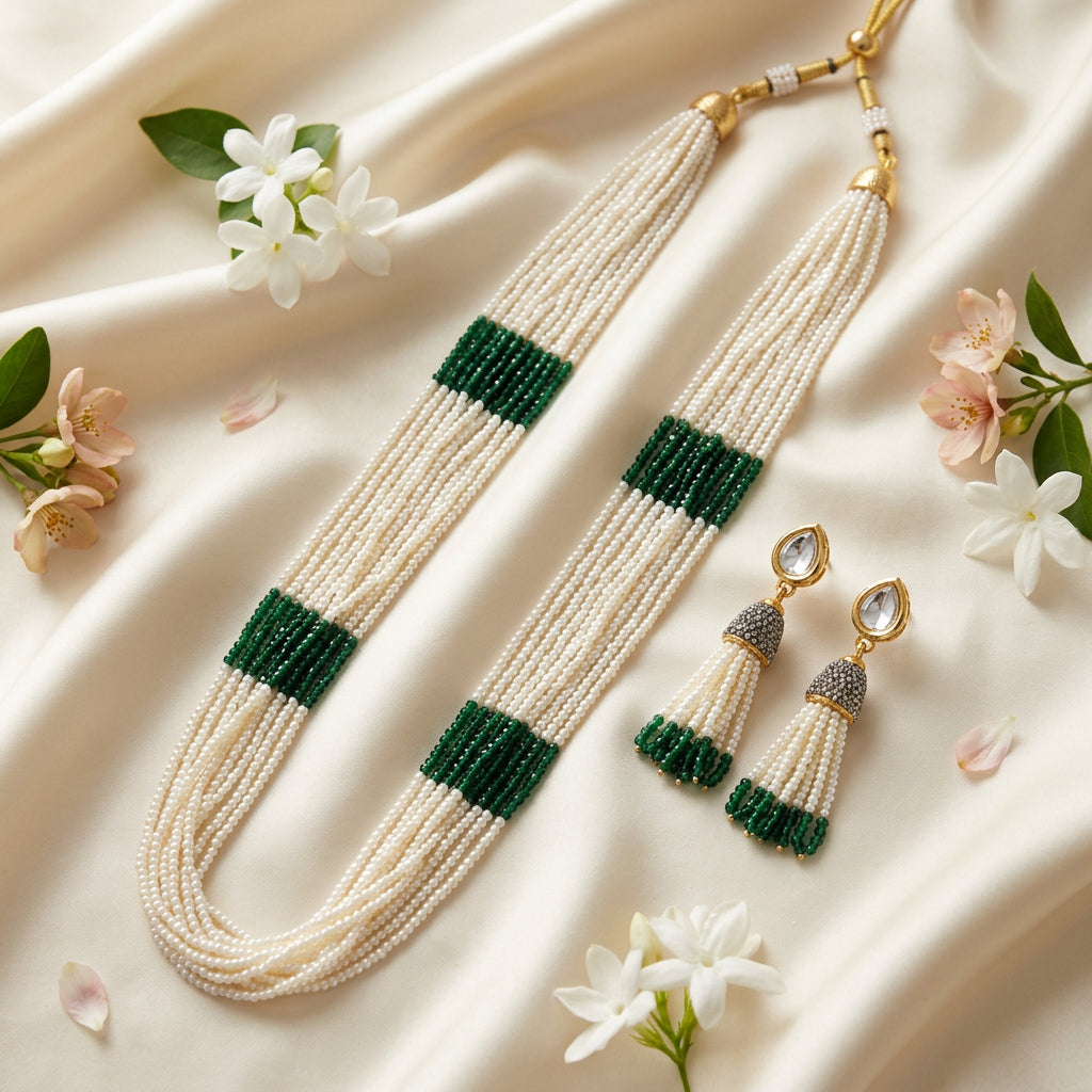 Tara Mala Necklace Set (Green)