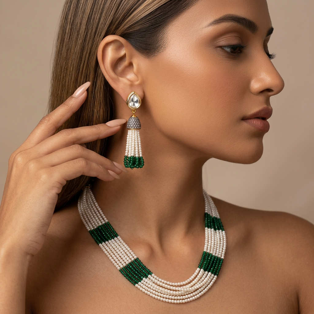 Tara Mala Necklace Set (Green)