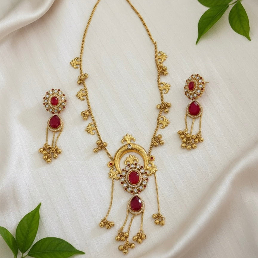 Ziva Kashmiri Necklace (Red)