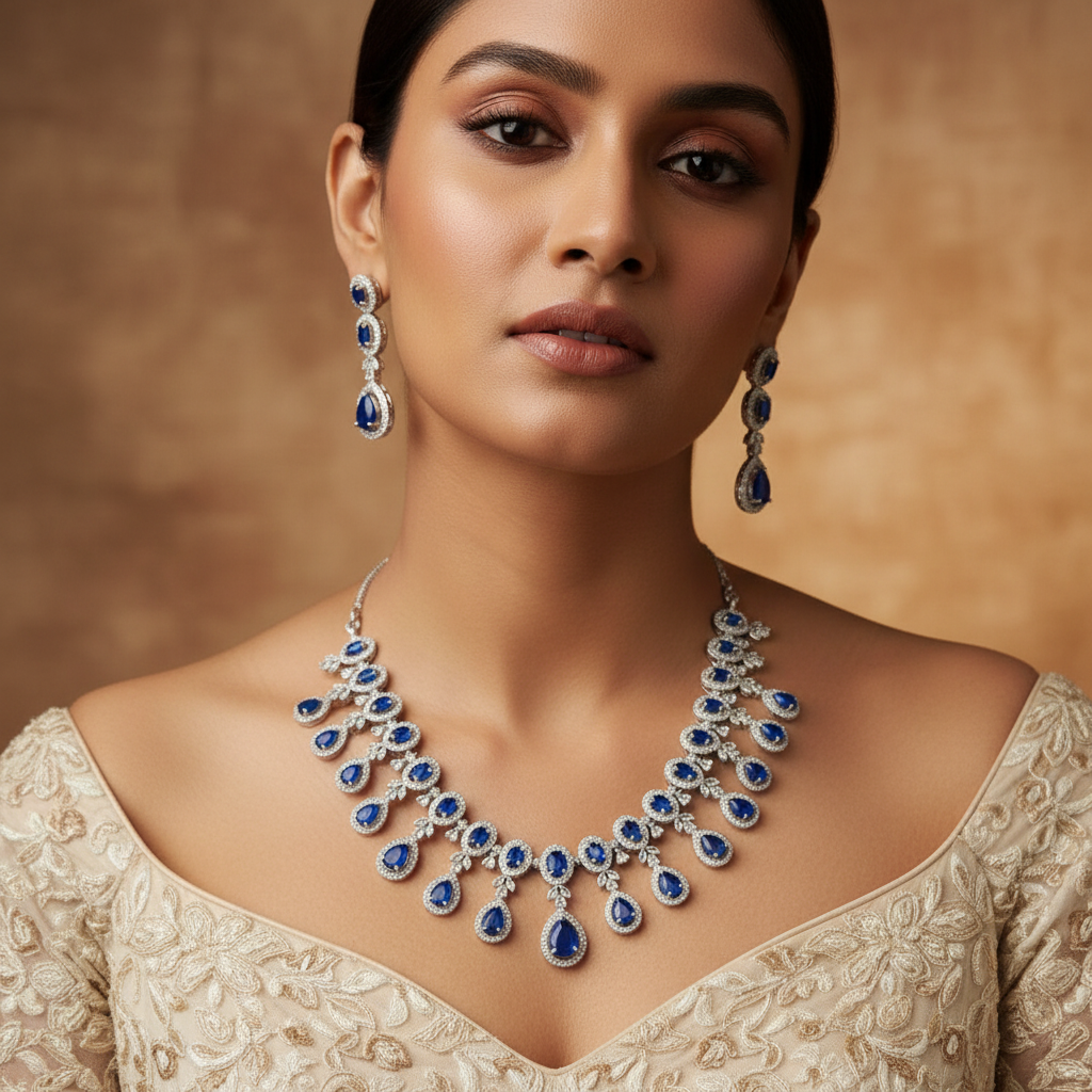 Shimmer AD Necklace (Blue)