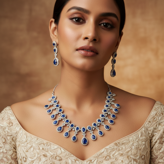 Shimmer AD Necklace (Blue)