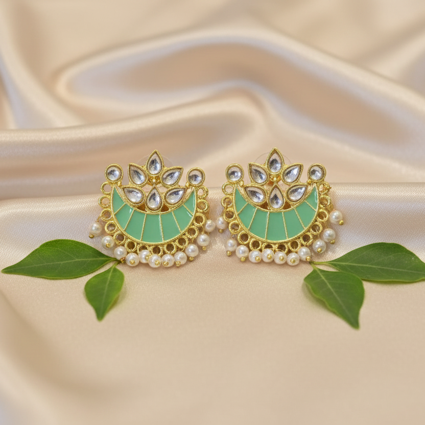 Chaand Earrings (Mint Green)