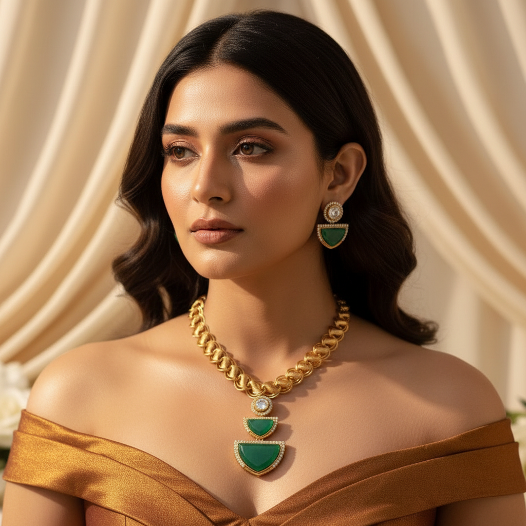 Diora AD Necklace (Green)