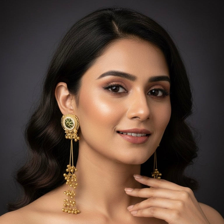 Noorani Kashmiri Earrings (Green)