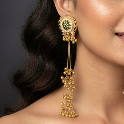 Noorani Kashmiri Earrings (Green)