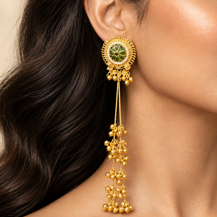 Noorani Kashmiri Earrings (Green)