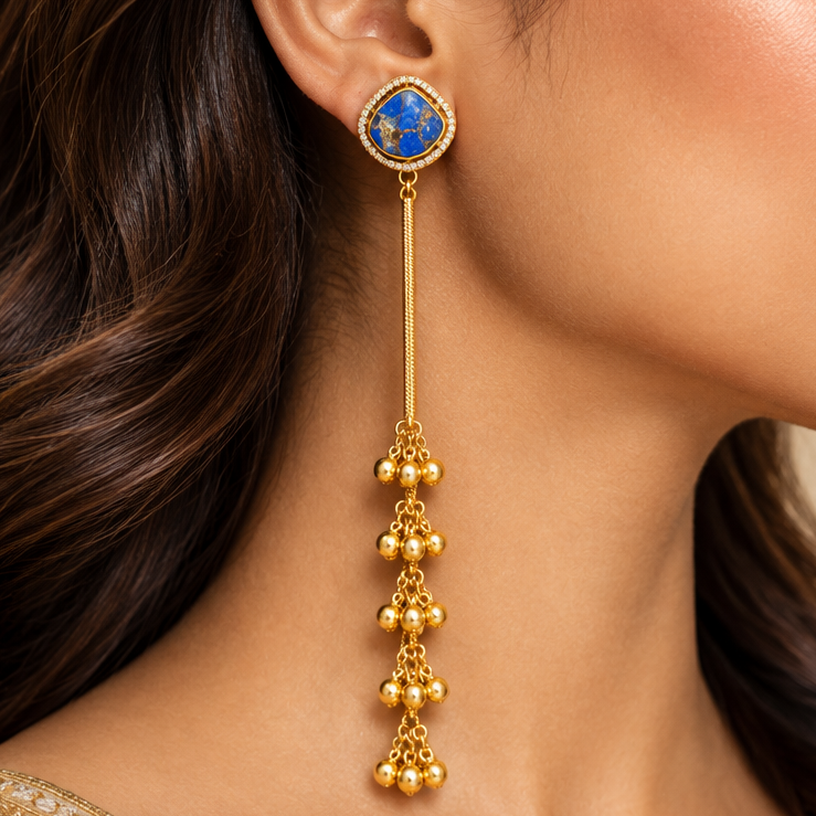 Nandani Kashmiri Earrings (Blue)