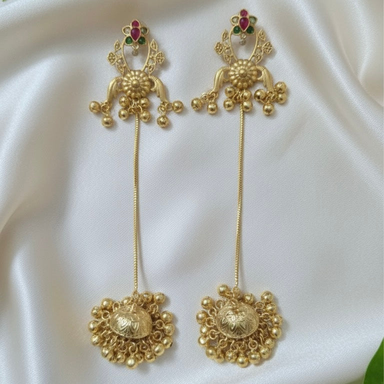 Lotus Kashmiri Earrings (Pink - Multi)