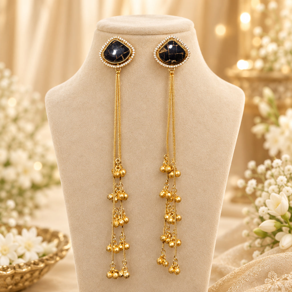 Nandani Kashmiri Earrings (Black)