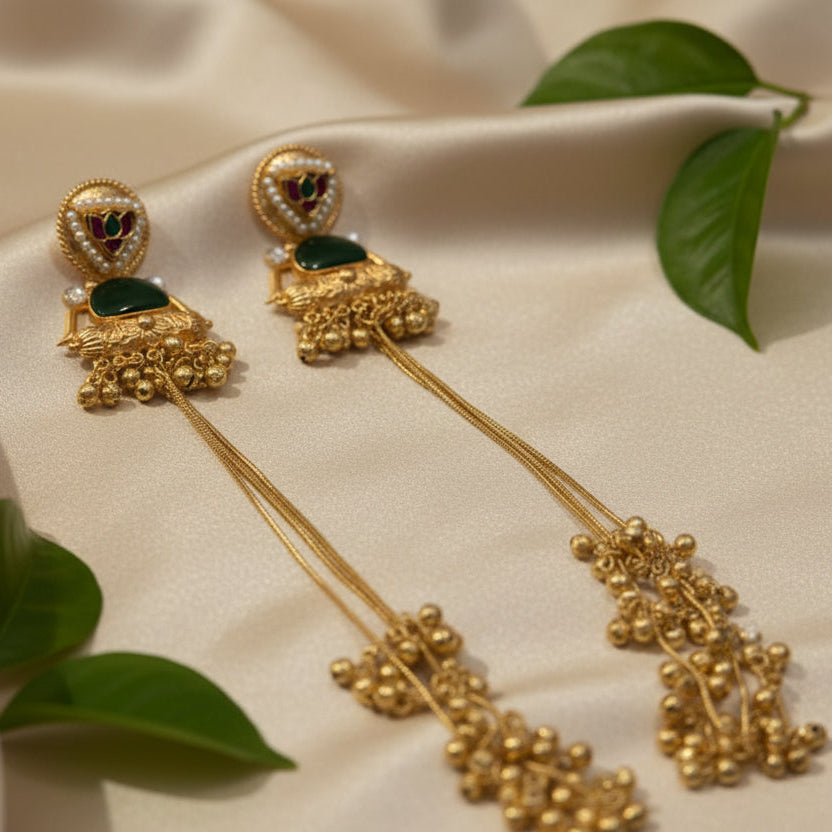 Sima Kashmiri Earrings (Green)
