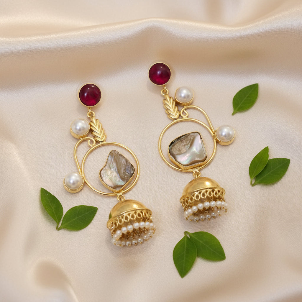 Nova Pearl Jhumkas (Wine)