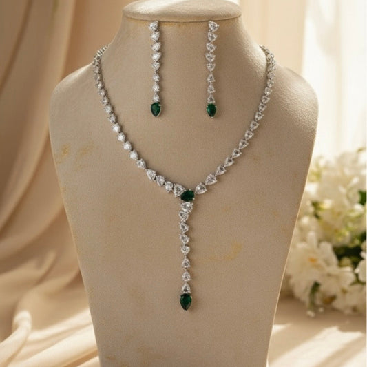 Elara Drop AD Necklace (Green)
