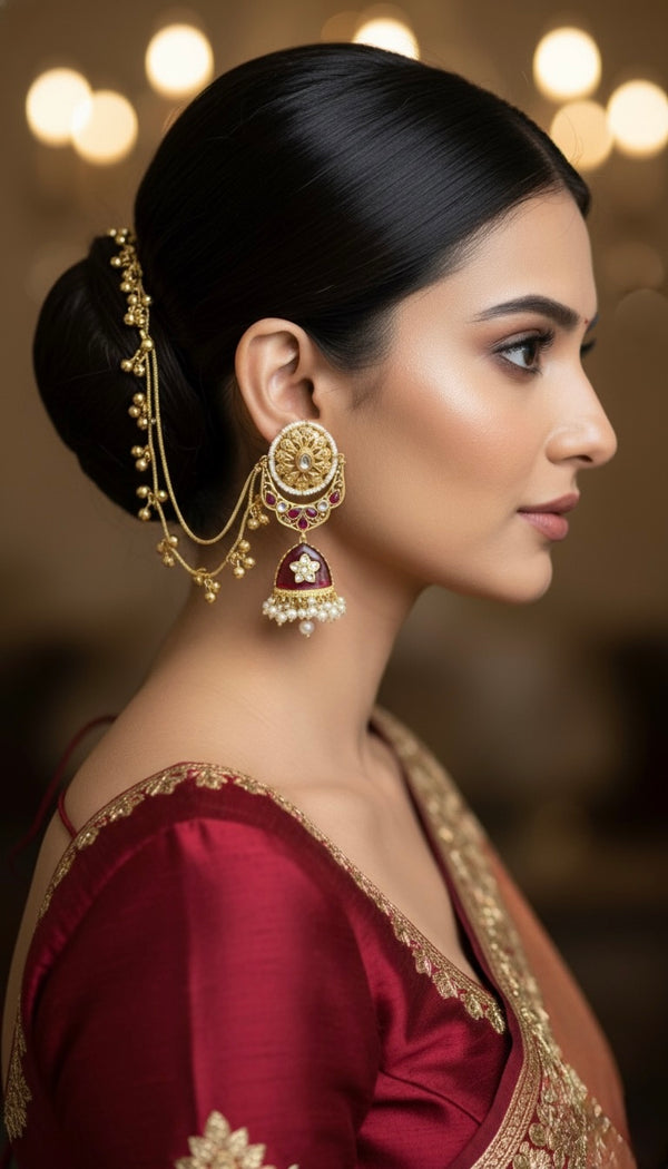 Noor Chain Earrings (Wine)