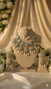 Zarnoor Kundan Bridal Necklace (White and Green)