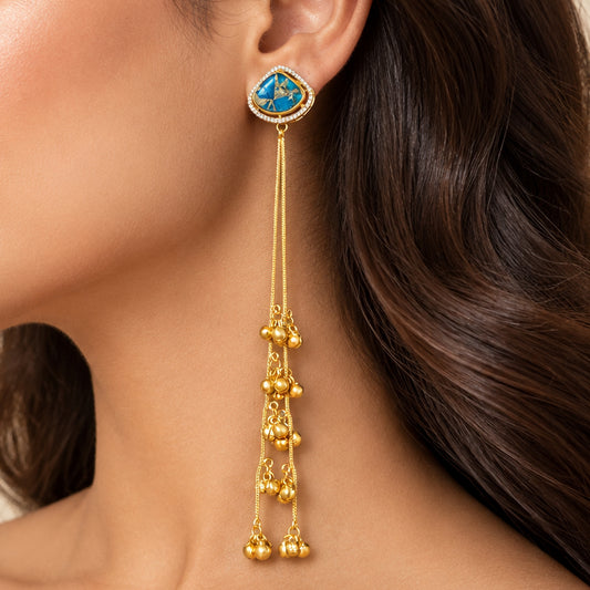 Nandani Kashmiri Earrings (Blue)