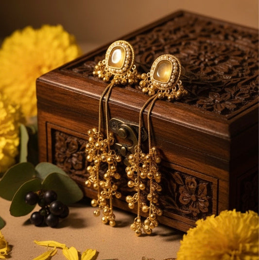 Suhana Kashmiri Earrings (Yellow)