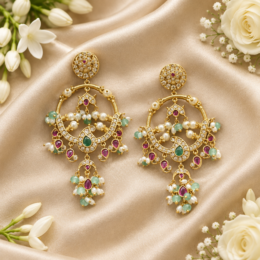 Anika Temple Earrings (Green)