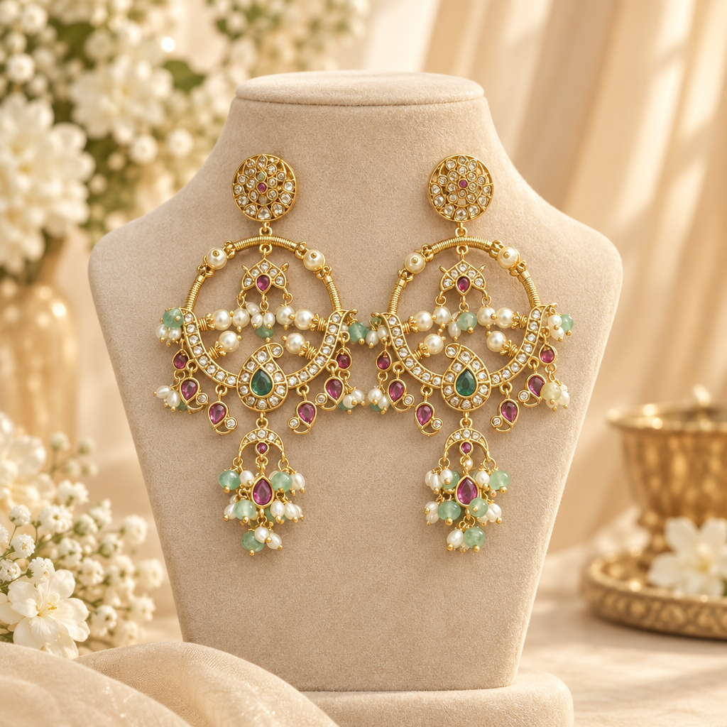 Anika Temple Earrings (Green)