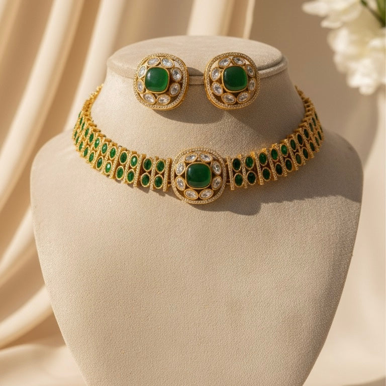 Aarzoo Kundan Necklace (Green)