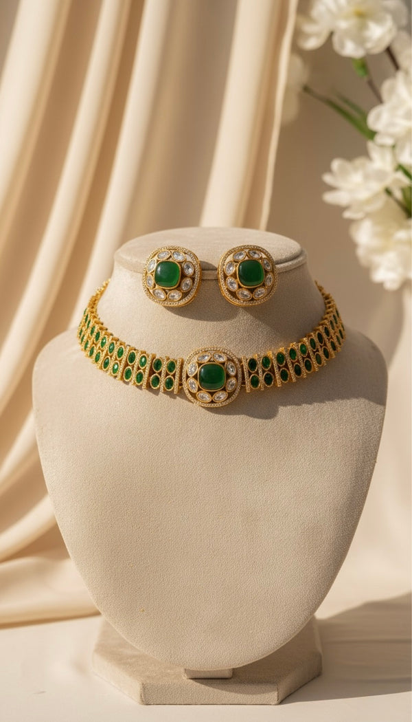 Aarzoo Kundan Necklace (Green)