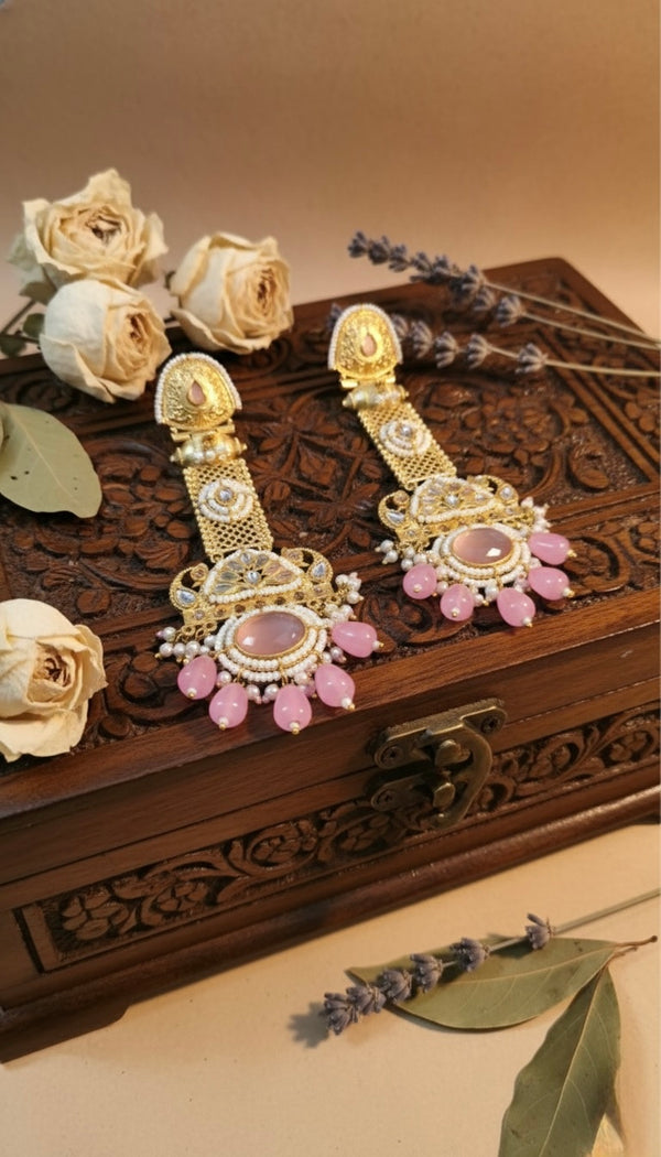 Noori Kashmiri Earrings (Pink)