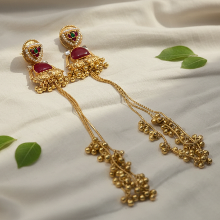 Sima Kashmiri Earrings (Wine)