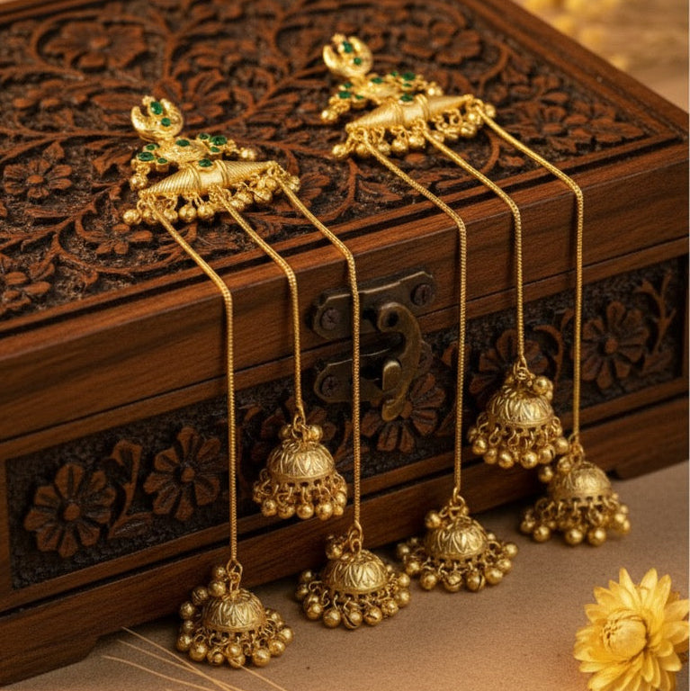 Riwaaz Kashmiri Earrings (Green)