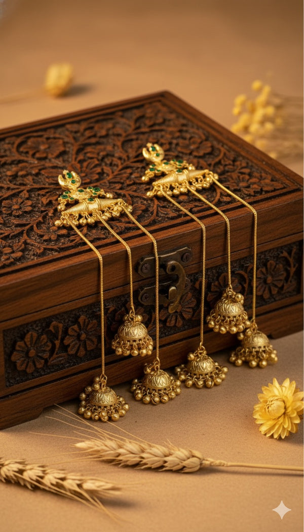 Riwaaz Kashmiri Earrings (Green)