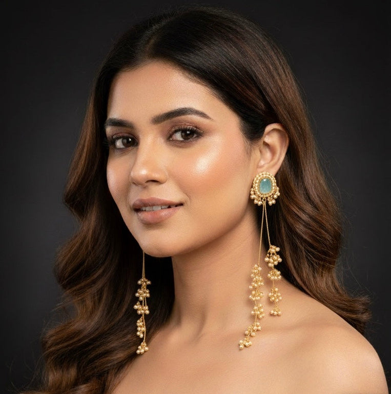 Suhana Kashmiri Earrings (Mint Green)