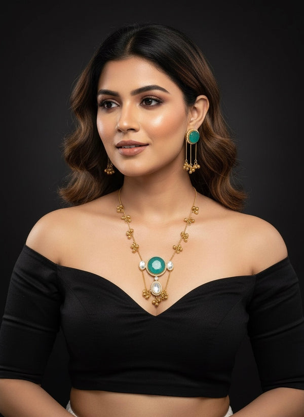 Noor Kashmiri Necklace (Mint Green)