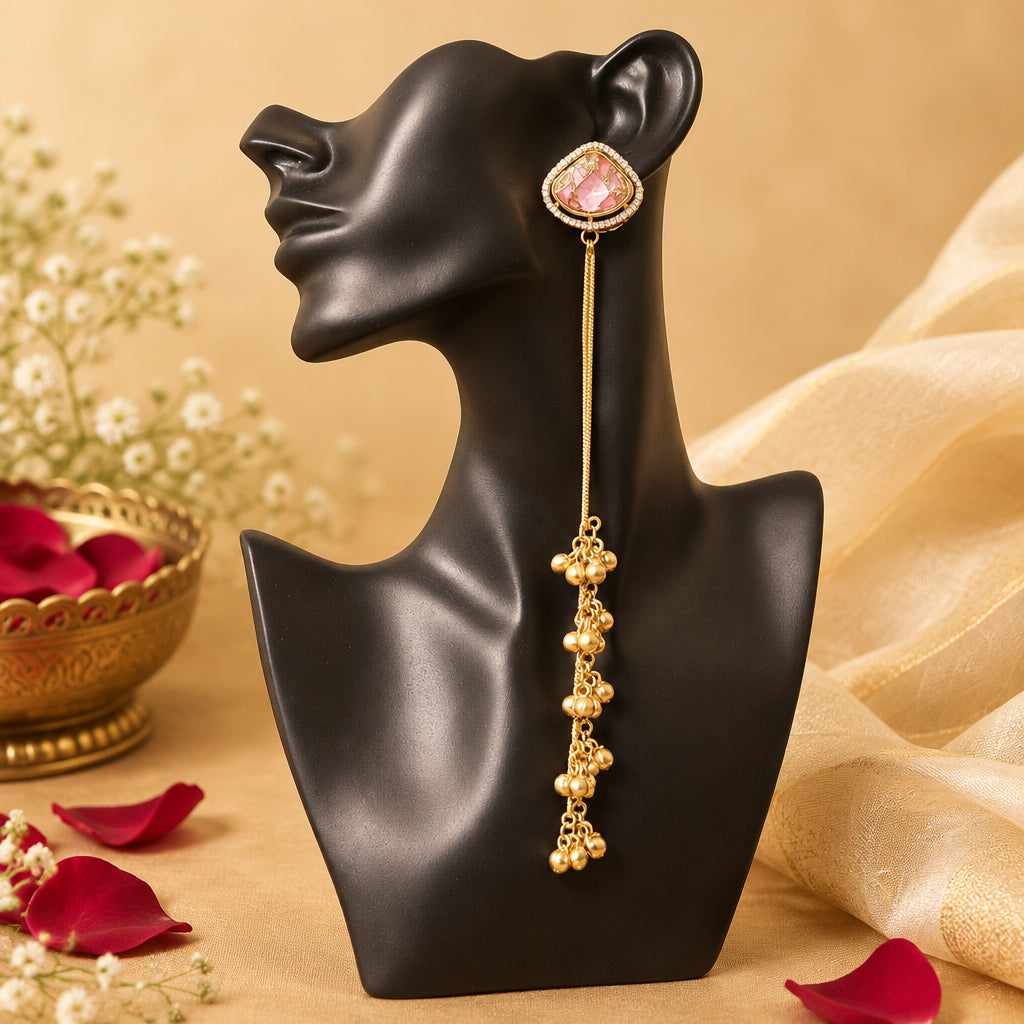 Nandani Kashmiri Earrings (Light Pink)