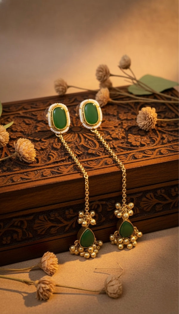 Ishika Kashmiri Earrings (Green)