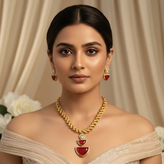 Diora AD Necklace (Red)
