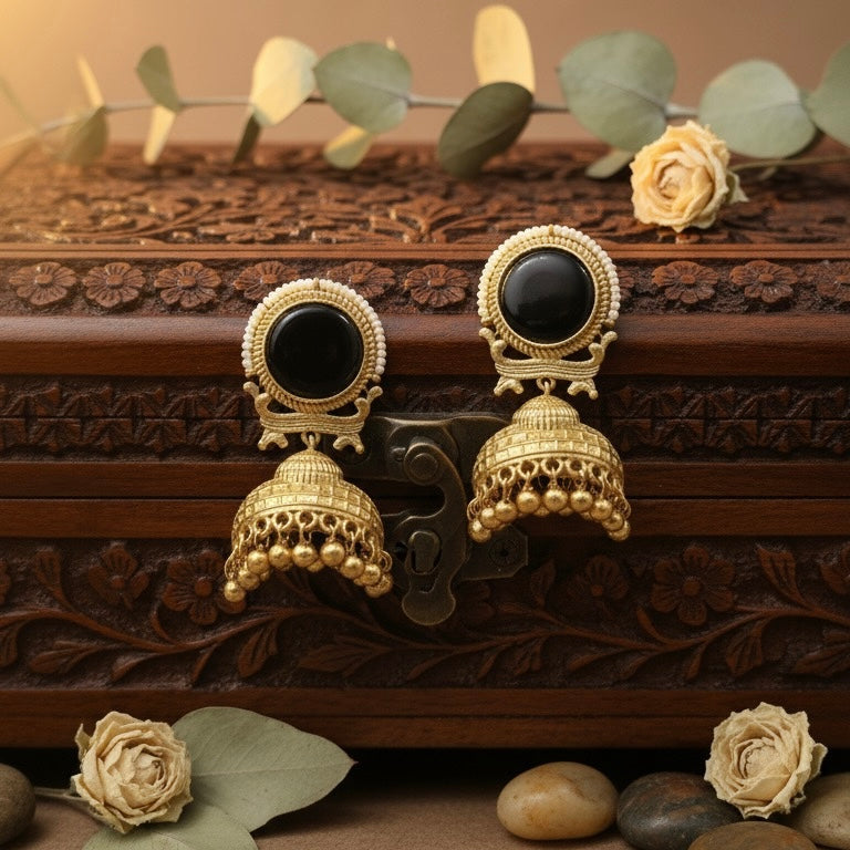 Heritage Jhumkas (Black)