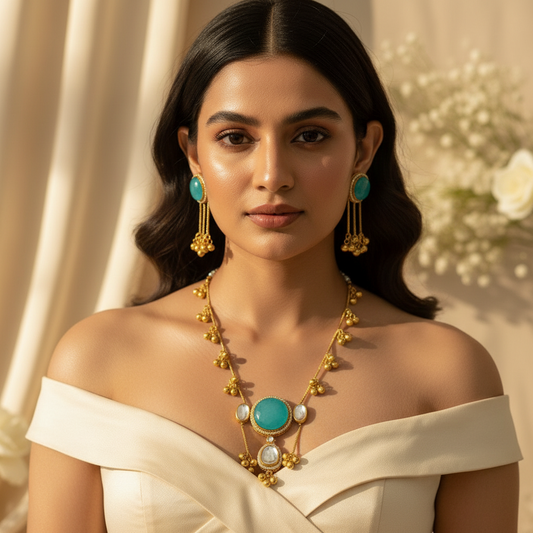 Noor Kashmiri Necklace (Mint Green)
