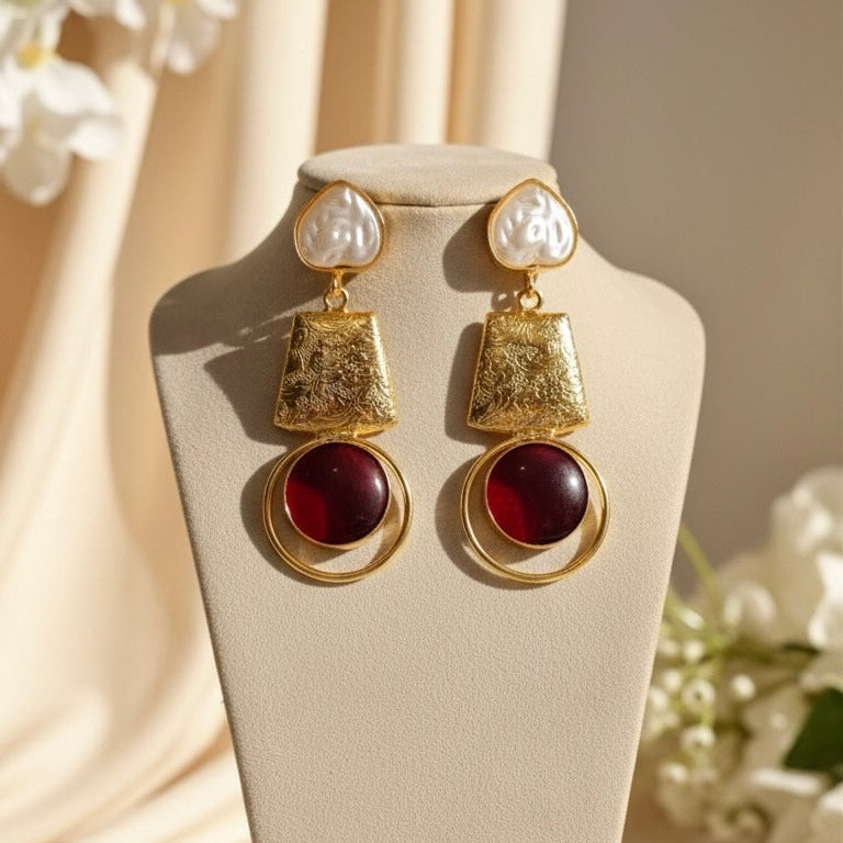 Lara Earrings (Wine)