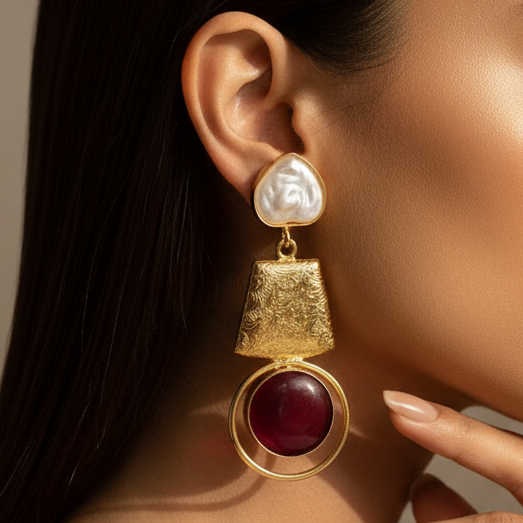 Lara Earrings (Wine)