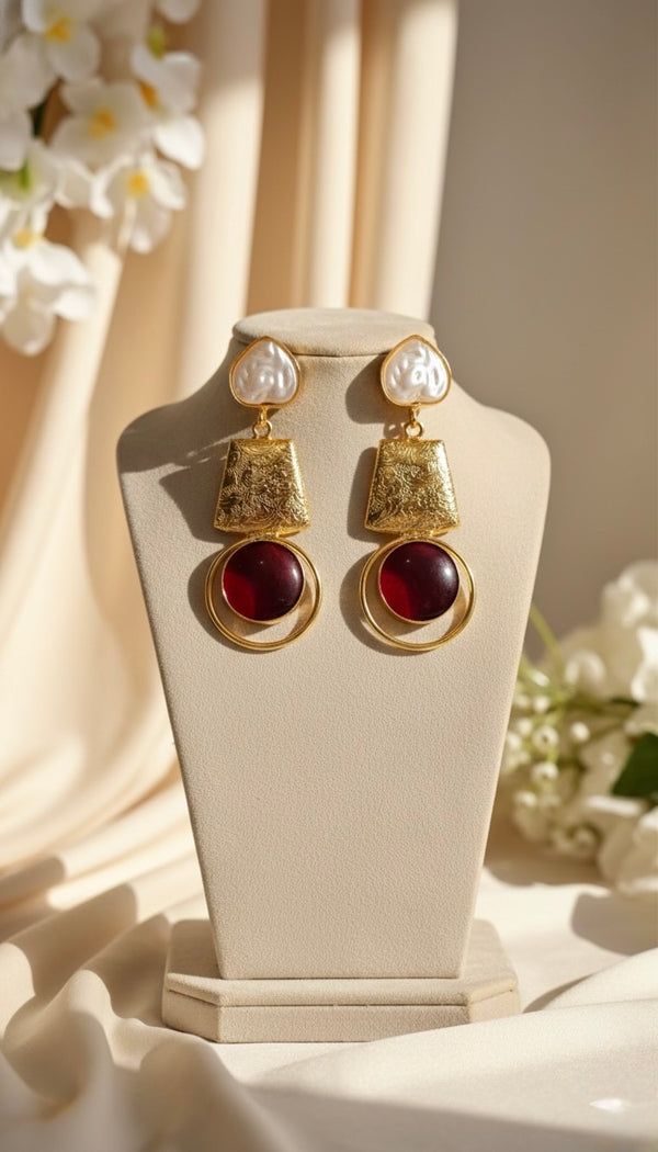 Lara Hasli Earrings (Wine)