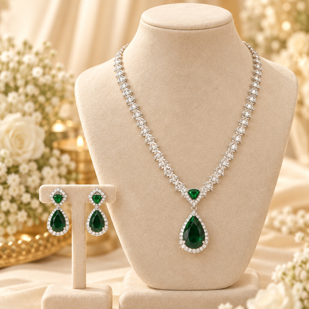 Ira AD Necklace Set (Green)